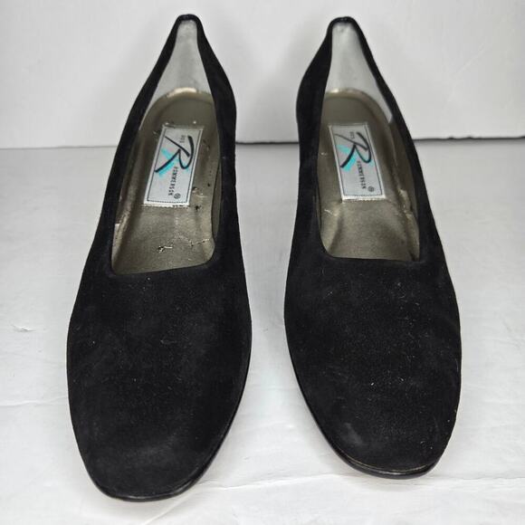 Ros Hommerson Women's Black Suede Square-Toe Heels - Size 9.5N - Picture 4 of 12